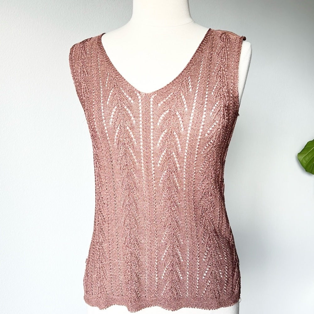 Knit Sleeveless V Neck Sweater - Picture 9 of 14